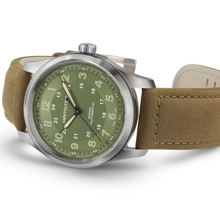 Hamilton Khaki Field Titanium Auto Watch with Green Dial 1