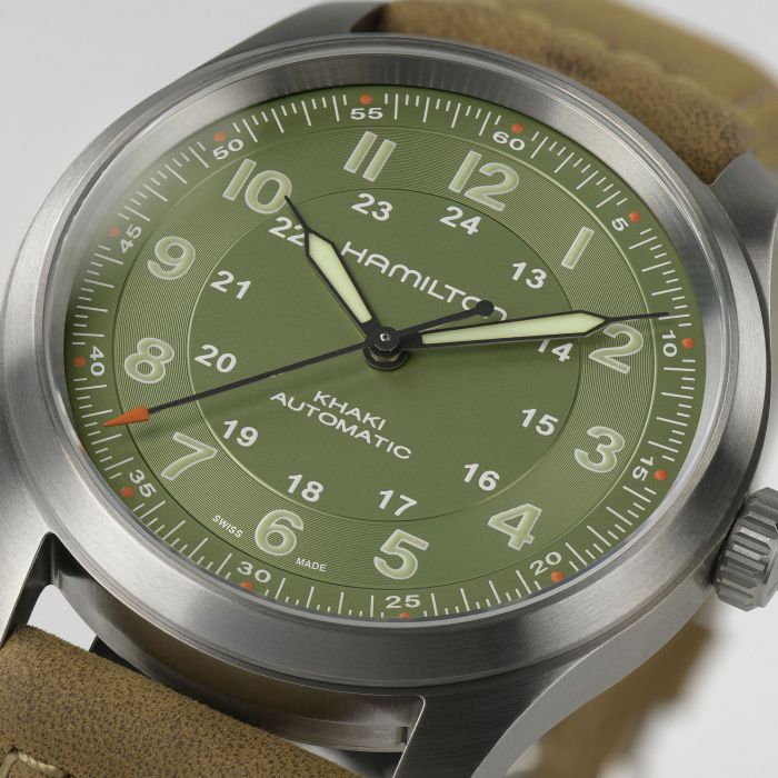 Hamilton Khaki Field Titanium Auto Watch with Green Dial 2