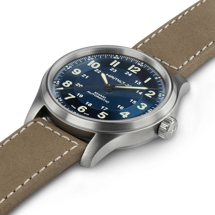Hamilton Khaki Field Titanium Auto Watch with Blue Dial 0