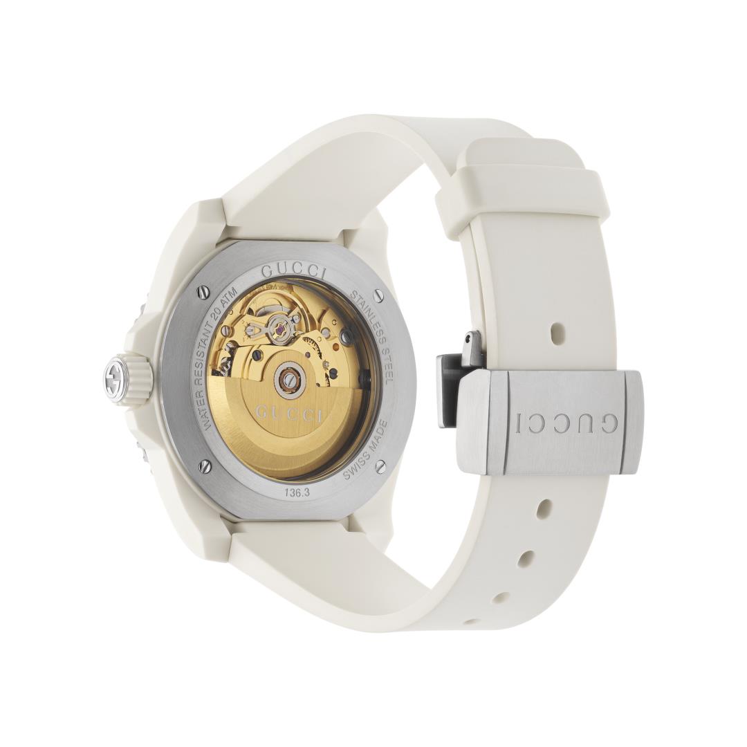 Gucci Transparent Dial White Dive Watch, 40mm 1