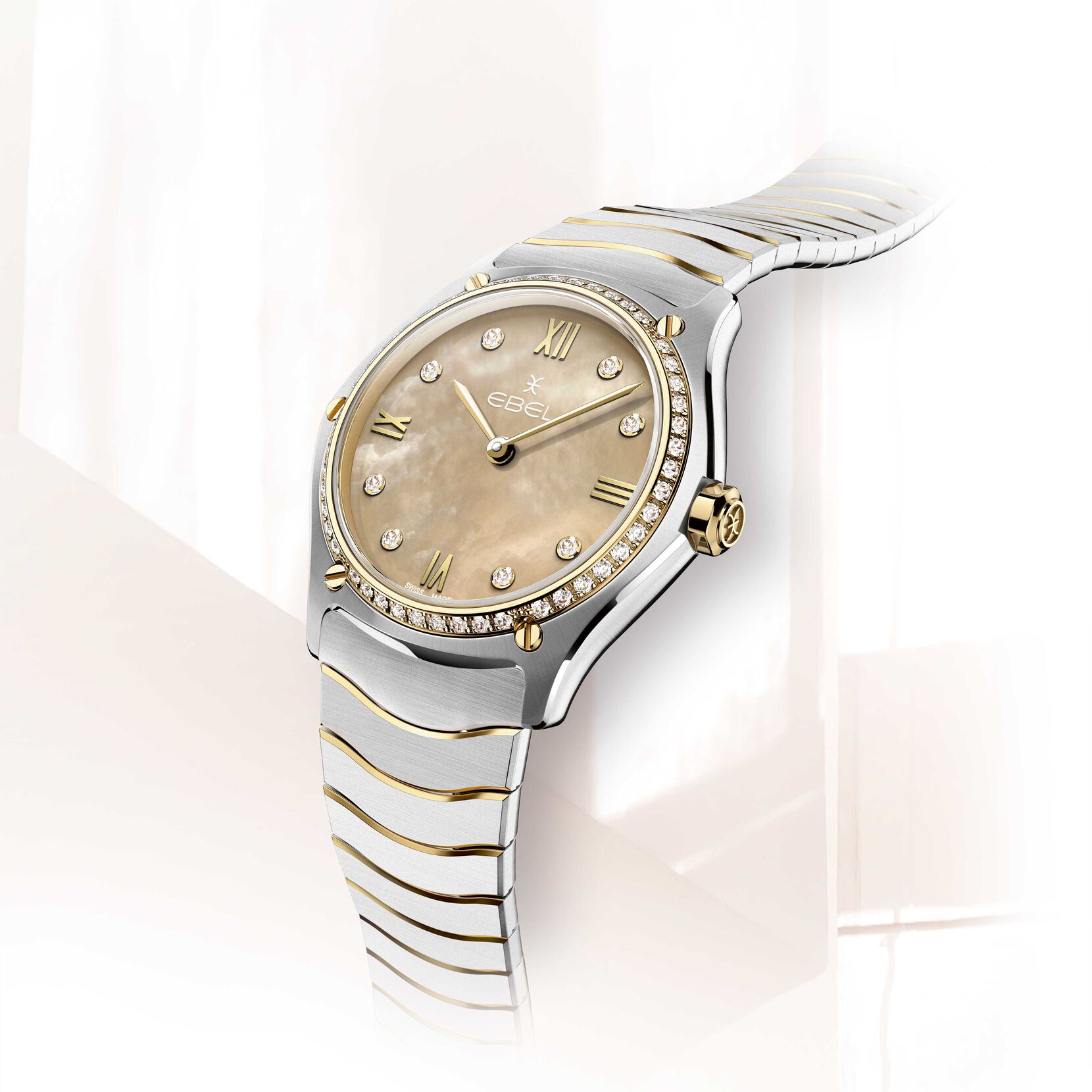 Ebel Sport Classic Ladies Watch with Pastel Praline Mother of Pearl Dial and Diamond Case 0