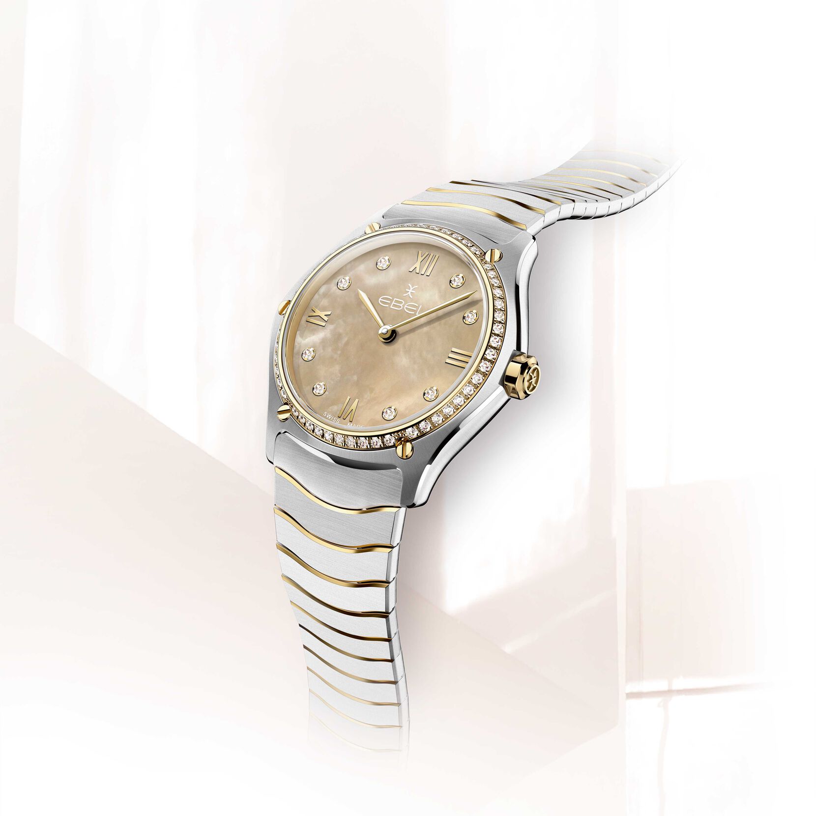 Ebel Sport Classic Ladies Watch with Beige Mother of Pearl Dial with Diamond Case, 24mm 0