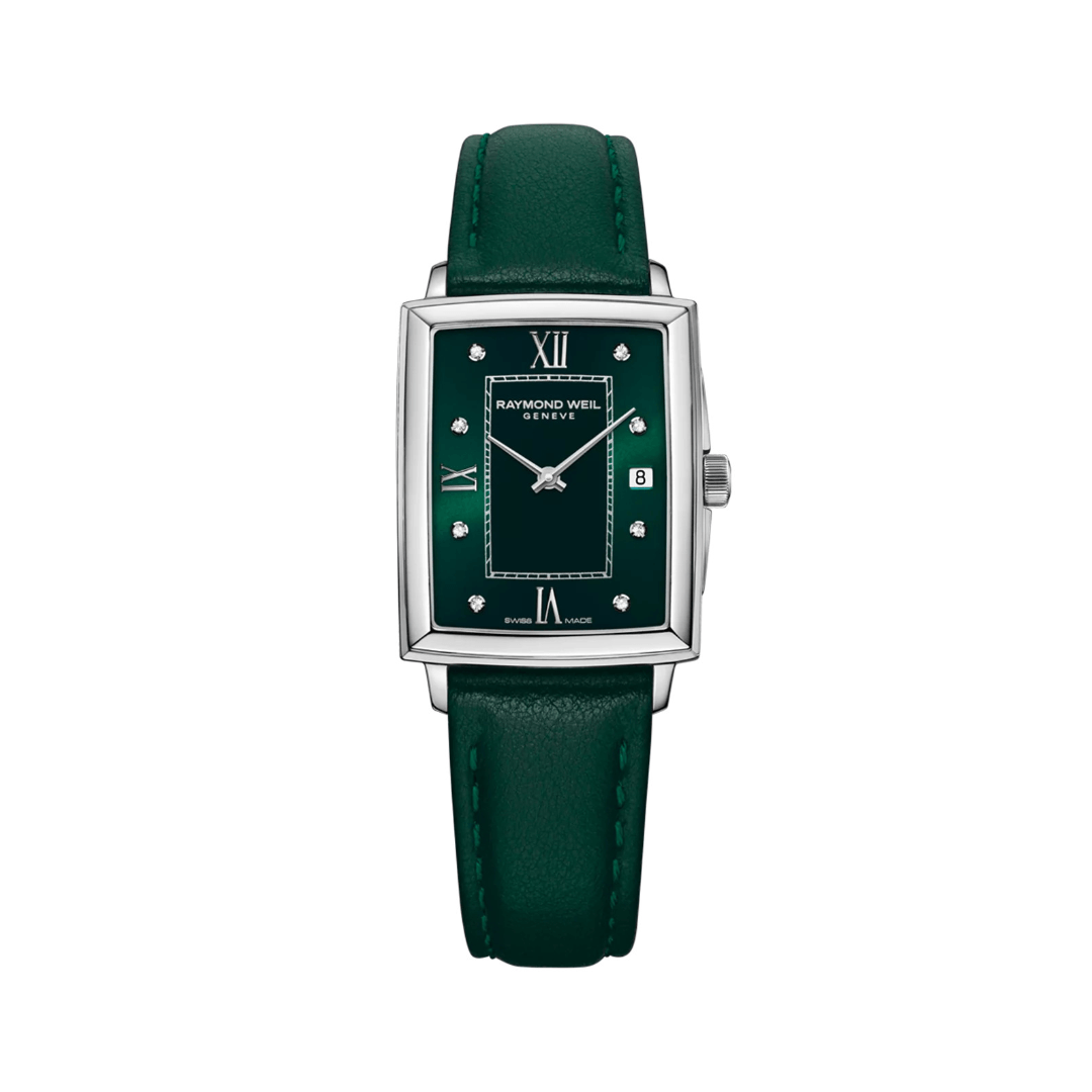 Raymond Weil Toccata Ladies Emerald Green Dial Diamond Leather Watch 0