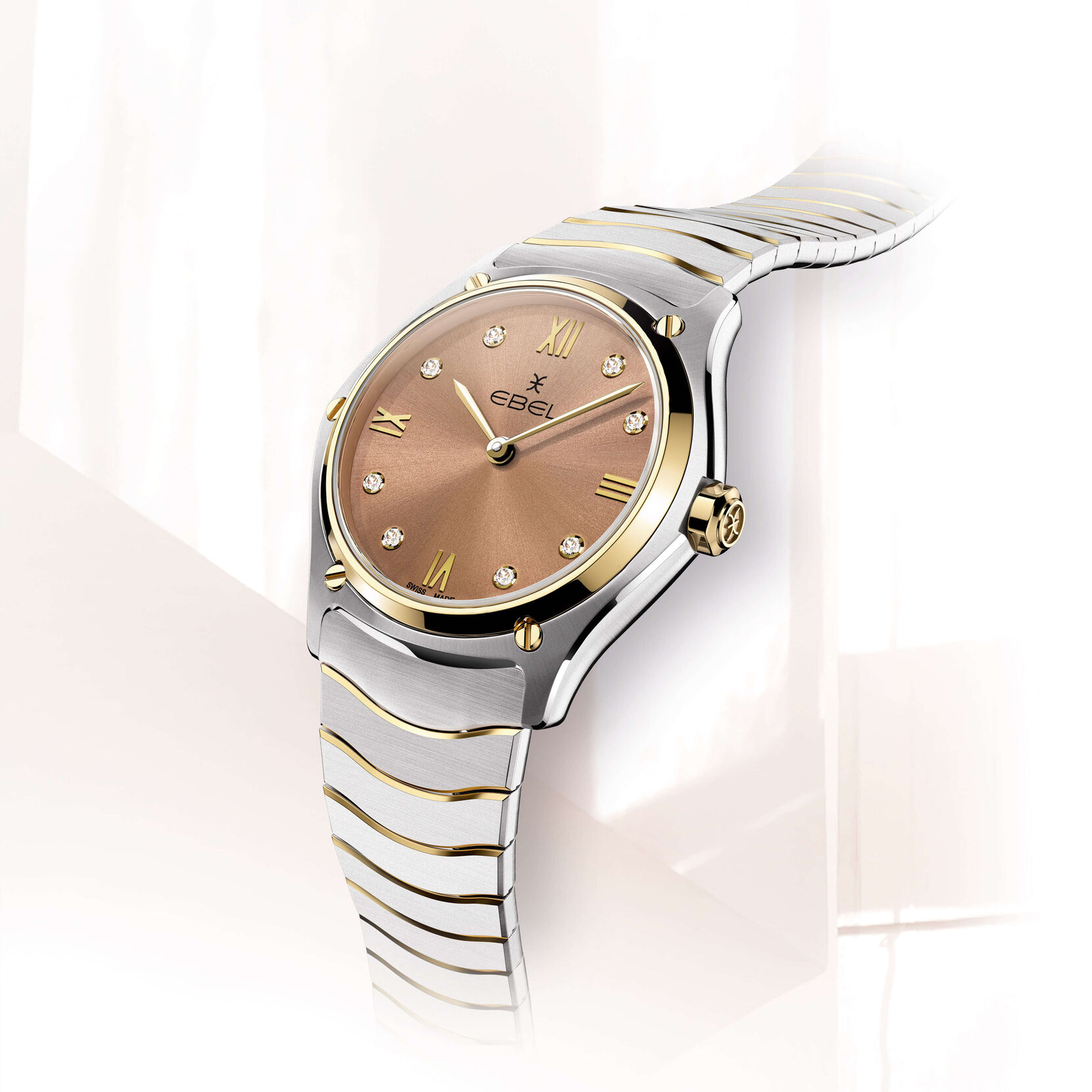 Ebel Sport Classic Ladies Watch with Yellow Gold and Pastel Praline Dial 0