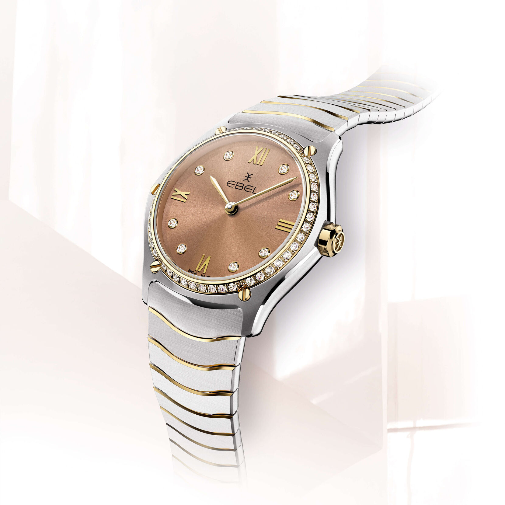 Ebel Sport Classic Ladies Watch with Pastel Praline Dial and Diamond Case 0